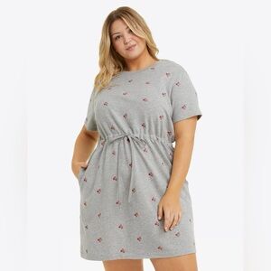 Draper James Gray Top with Subtle Embroidery 2x